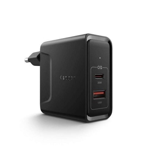 Ładowarka spigen f211 usb-usb-c powerarc 2-port pd30w/qc3.0 black Ładowarka spigen f211 usb-usb-c powerarc 2-port pd30w/qc3.0 black